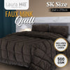 Laura Hill 500gsm Faux Mink Quilt Comforter Doona - Super King