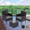 3PC Outdoor Table and Chairs Set &#8211; Black