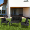 Outdoor 5 Piece Charcoal Grey Couch Set