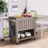 Garden Bar Serving Cart with Cooler (Taupe)