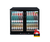 208L Double Door Commercial Bar Wine Fridge Drinks Chiller in Black