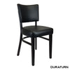 Memphis Chair - Black Dolaro Vinyl Seat and Backrest - Wenge H Frame