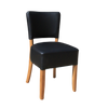 Memphis Club Chair - Black Dolaro Vinyl Seat and Backrest - Natural Frame