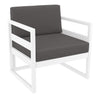 Mykonos Lounge Armchair - Silver Grey with Light Brown Cushions