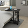 Side Table with Storage Shelves, Height Adjustable Sofa Couch Coffee End Table Bedside Table Laptop Desk with Wheels