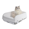 YES4PETS Large Cat Litter Tray Box Kitty Toilet with Rack Scoop Drawer-Style Cleaning Box White