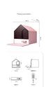 L Portable Hooded Cat Toilet Litter Box Tray House with Drawer and Scoop-Pink