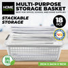 Home Master 18PCE Storage Baskets Handles Stackable Multi-Purpose Sturdy 31cm