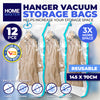 Home Master 12PCE Hanging Vacuum Storage Bag Re-Usable Space Saver 70 x 145cm