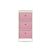 Home Master 3 Drawer Pine Wood Storage Chest Pink Fabric Baskets 70 x 80cm