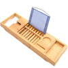 Bamboo Bathtub Bath tub Tray Table Caddy Tray Cellphone,Book,Tray Wineglass Holder