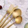 36-Piece Stainless Steel Gold Set, Knife Fork Spoon Flatware Set Cutlery Set, 9 sets