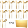 36-Piece Stainless Steel Gold Set, Knife Fork Spoon Flatware Set Cutlery Set, 9 sets