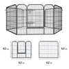 Heavy Duty Comfortable Pet Dog Game Fence Foldable 6 Panel Metal Dog Fence Black