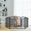 Heavy Duty Comfortable Pet Dog Game Fence Foldable 6 Panel Metal Dog Fence Black