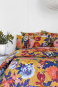 Floral Cotton Quilt Throw Bedspread Block Print Quilt Indian Quilt Comforter Duvet Cover Quilt Gift - Mustard Anthro