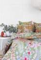Floral Cotton Quilt Throw Bedspread Block Print Quilt Indian Quilt Comforter Duvet Cover Quilt Gift - Green Cherry Monkey