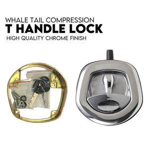 Whale Tail T Handle Lock Latch Compression Lock Trailer Toolbox Silver