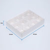 10 Pack of White Card Chocolate Sweet Soap Product Reatail Gift Box - 12 bay 4x4x3cm Compartments  - Clear Slide On Lid - 16x12x3cm