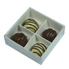 10 Pack of White Card Chocolate Sweet Soap Product Reatail Gift Box - 4 Bay Compartments - Clear Slide On Lid - 8x8x3cm