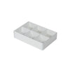 10 Pack of White Card Chocolate Sweet Soap Product Reatail Gift Box - 6 Bay Compartments - Clear Slide On Lid - 12x8x3cm