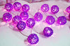 1 Set of 20 LED Cassis Purple 5cm Rattan Cane Ball Battery Powered String Lights Christmas Gift Home Wedding Party Bedroom Decoration Table Centrepiece
