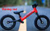 Bike Plus Kids Balance Bike Training Aluminium - Red with Suspension - 12" Rubber Tyres - Foot Pegs -Ride On No Pedal Push