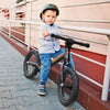Bike Plus Kids Balance Bike Training Aluminium - Red with Suspension - 12" Rubber Tyres - Foot Pegs -Ride On No Pedal Push
