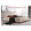 King PU Leather Deluxe Bed Frame White