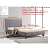 King Single Linen Fabric Bed Frame Grey