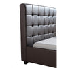 King Single PU Leather Deluxe Bed Frame Brown