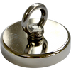 Round Neodymium Fishing Magnet with Countersunk Hole and Eyebolt, 500 LBS pull