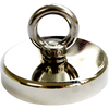 Round Neodymium Fishing Magnet with Countersunk Hole and Eyebolt, 500 LBS pull