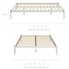 Metal Bed Base Frame Platform Foundation White Double