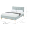 Stone Grey Solid Natural Plywood & Metal Upholstered Bed Frame Size Double
