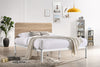 Chesca Bed Frame Modern White Metal & Wood King