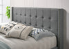 Queen Sized Winged Fabric Bed Frame with Gas Lift Storage in Light Grey